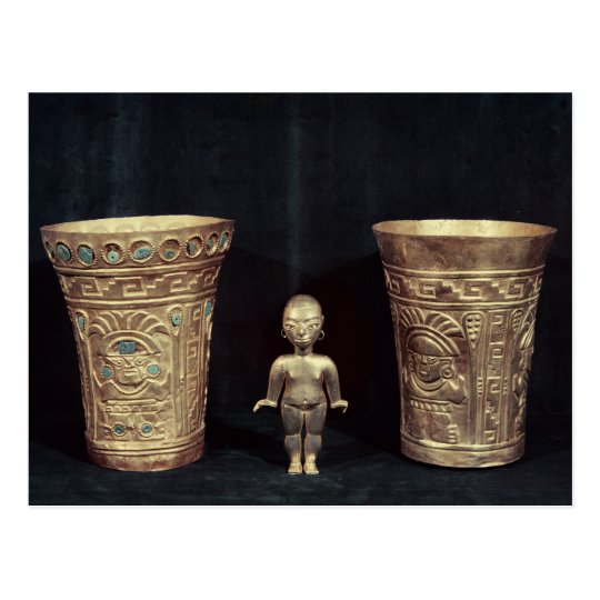 Two Chimu vases with mythological figures Postcard