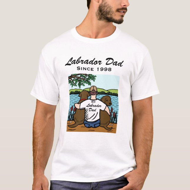 Two Chocolate Labradors and Dad T-Shirt (Front)