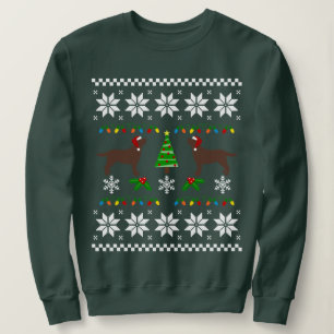 Two Chocolate Labradors Santa Christmas Pattern Sweatshirt
