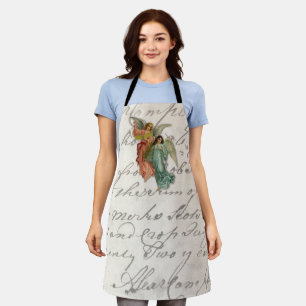 Two Christmas Angels - Victorian Scrap Religious Apron