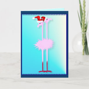 Two Christmas Flamingos Card