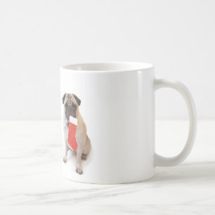 Two christmas pugs coffee mug