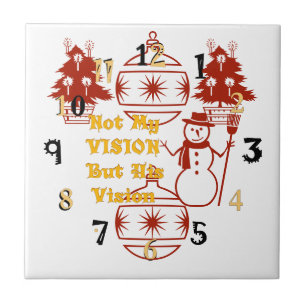 Two Christmas Tree lights Snowman Vision Tile