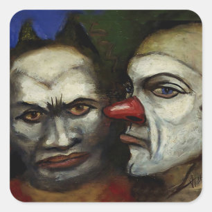 Two Clowns by Walt Kuhn Square Sticker