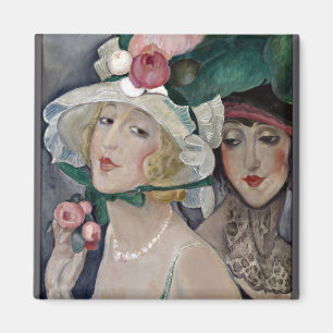 Two Cocottes with Hats Magnet