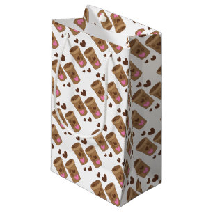 two coffee cups with love hearts small gift bag