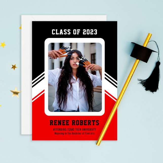 TWO COLOR CUSTOM PHOTO Graduation Announcement (Creator Uploaded)