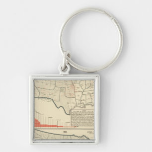 Two colour lithographed maps of United States Keychain