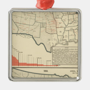 Two colour lithographed maps of United States Metal Ornament