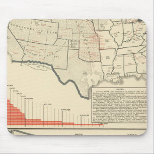 Two colour lithographed maps of United States Mouse Pad