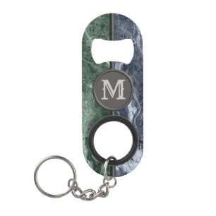 Two colour marble monogram - Pick your colours Keychain Bottle Opener