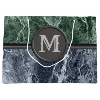 Two colour marble monogram - Pick your colours Large Gift Bag