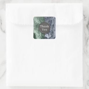 Two colour marble monogram - Pick your colours Square Sticker