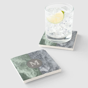 Two colour marble monogram - Pick your colours Stone Coaster