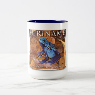Two-colour mug with blue frog