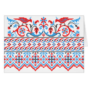 Two colourful cross-stitch birds Wedding engagemen
