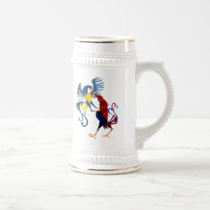 Two Colourful Fighting Roosters Mugs