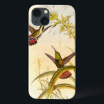 Two Colourful Hummingbirds Aiming for Same Flower iPhone 13 Case<br><div class="desc">Artist John Gould was passionate about birds. In this coloured drawing, the two hummingbirds and the flower are represented beautifully. The details in this colourful fine art will delight any art lover.</div>