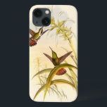 Two Colourful Hummingbirds Aiming for Same Flower iPhone 13 Case<br><div class="desc">Artist John Gould was passionate about birds. In this coloured drawing,  the two hummingbirds and the flower are represented beautifully. The details in this colourful fine art will delight any art lover.</div>