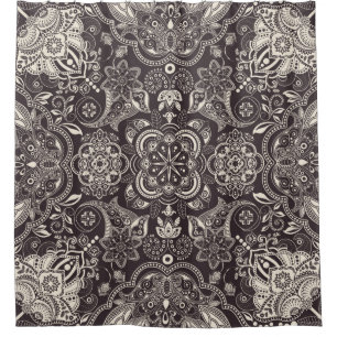 Two colours Vintage seamless pattern. Contour arab