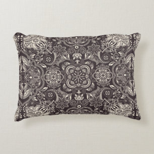 Two colours Vintage seamless pattern. Contour arab Accent Pillow