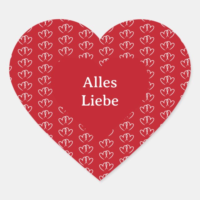 Two connected hearts heart sticker (Front)