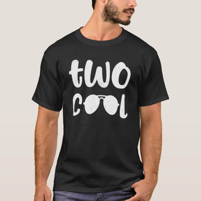 Two Cool 2nd Birthday 2 Year Old Boy Second Bday T-Shirt (Front)