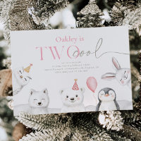 Two Cool Arctic Animals Birthday Invitation