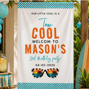Two Cool Boy 2nd Birthday Party Banner
