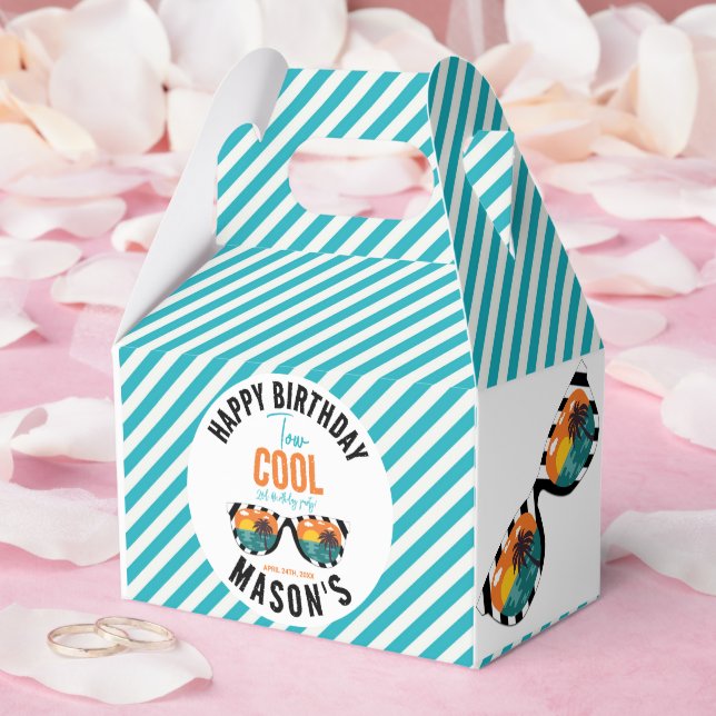 Two Cool Boy 2nd Birthday Party Favor Box (Wedding)