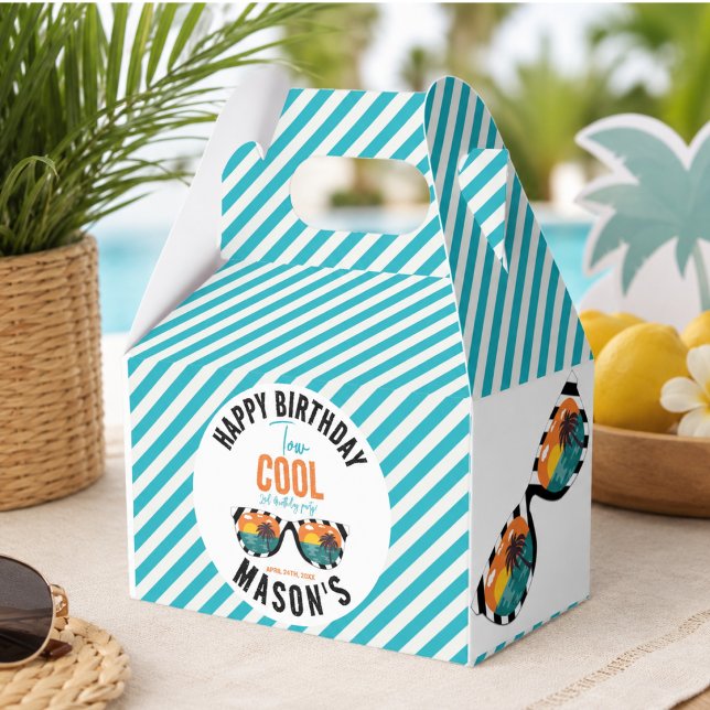 Two Cool Boy 2nd Birthday Party Favor Box (Two Cool Boy 2nd Birthday Party Favor Boxes)