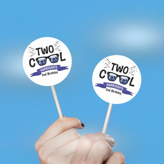 Two Cool Boys 2nd Birthday Classic Round Sticker (Creator Uploaded)