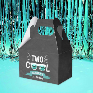 Two Cool Boys Chalkboard 2nd Birthday Favor Box