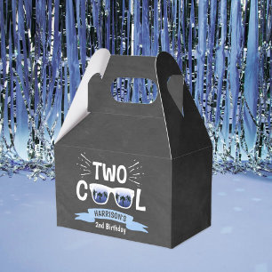 Two Cool Boys Chalkboard 2nd Birthday Favor Box