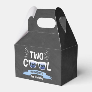 Two Cool Boys Chalkboard 2nd Birthday Favor Box