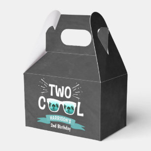 Two Cool Boys Chalkboard 2nd Birthday Favor Box