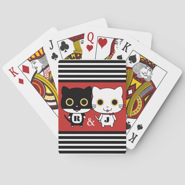 Two Cool Cats Personalized Playing Cards (Back)