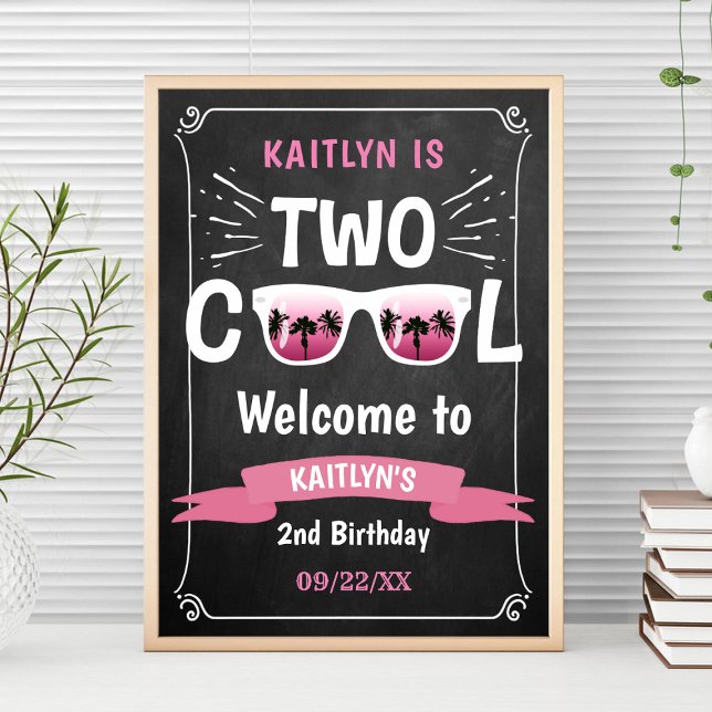 Two Cool Chalkboard 2nd Birthday Welcome Sign (Creator Uploaded)