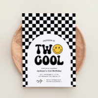 Two Cool Chequered Happy Face 2nd Birthday