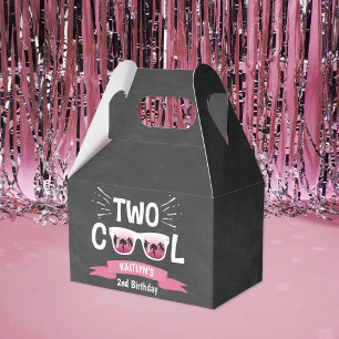 Two Cool Girls Chalkboard 2nd Birthday Favor Box