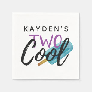 TWO COOL Kid's 2nd Birthday Summer Ice Pop Party Napkin