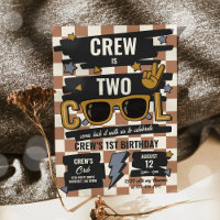 Two Cool Retro Chequered Sunglasses 2nd Birthday