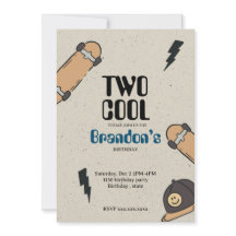 Two Cool Skateboard Birthday 