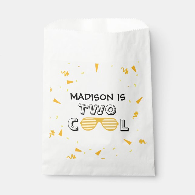 TWO Cool Sunglass 2nd Birthday Party Favour Bag (Front)
