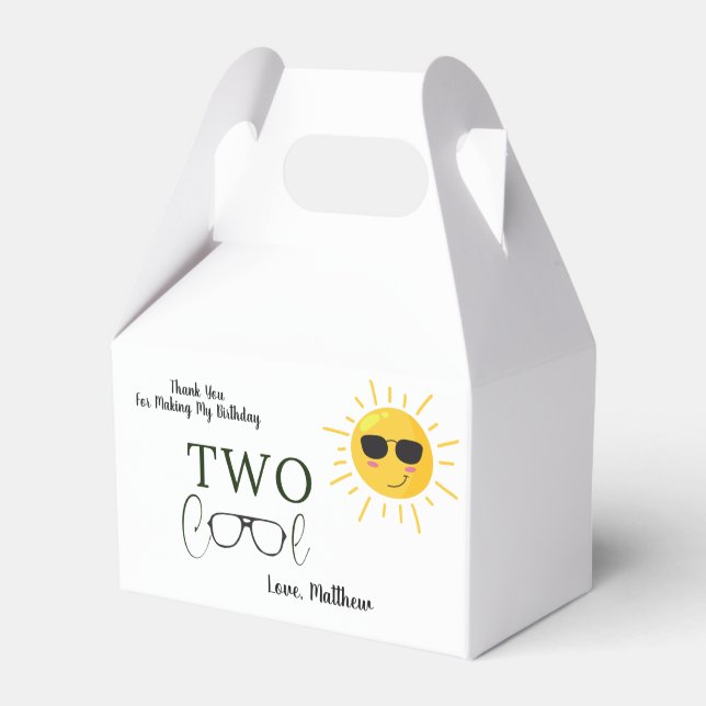 Two Cool Sunglass 2nd Birthday  sun Favor Box (Front Side)