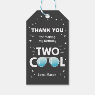 Two Cool Sunglasses Birthday Thank You Favour Tags