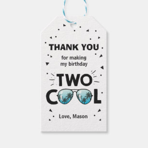 Two Cool Sunglasses Birthday Thank You Favour Tags