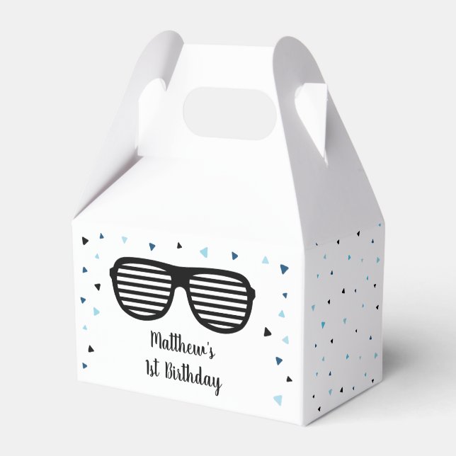 Two Cool Sunglasses Boy Birthday Favor Box (Front Side)