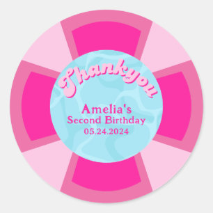 Two cool tropical pool summer Birthday Classic Round Sticker