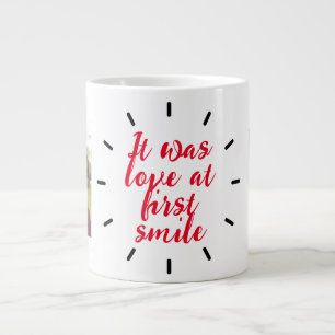 two couple Photo Love at First smile valentine Large Coffee Mug